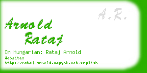 arnold rataj business card